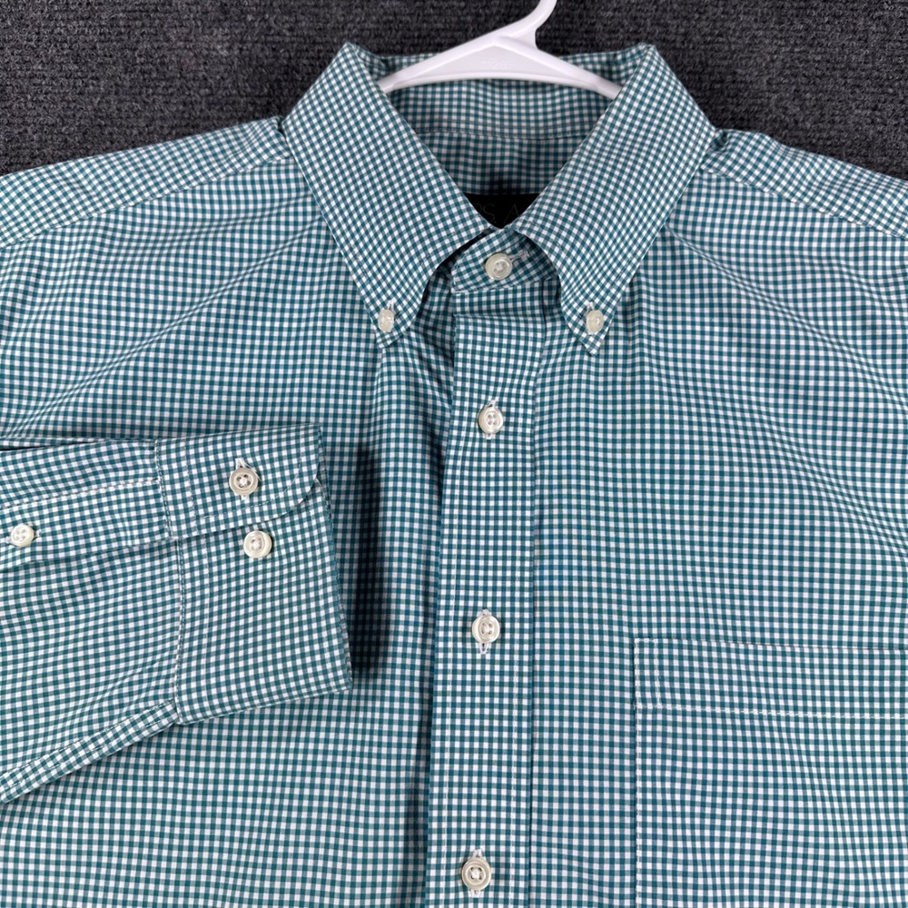 Jos. A. Bank Button Down Mens L Large Gingham Traveler's Tailored Fit Shirt - Picture 4 of 14